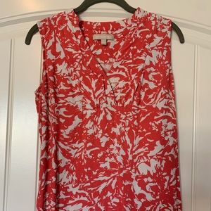 Banana Republic sleeveless coral print top
